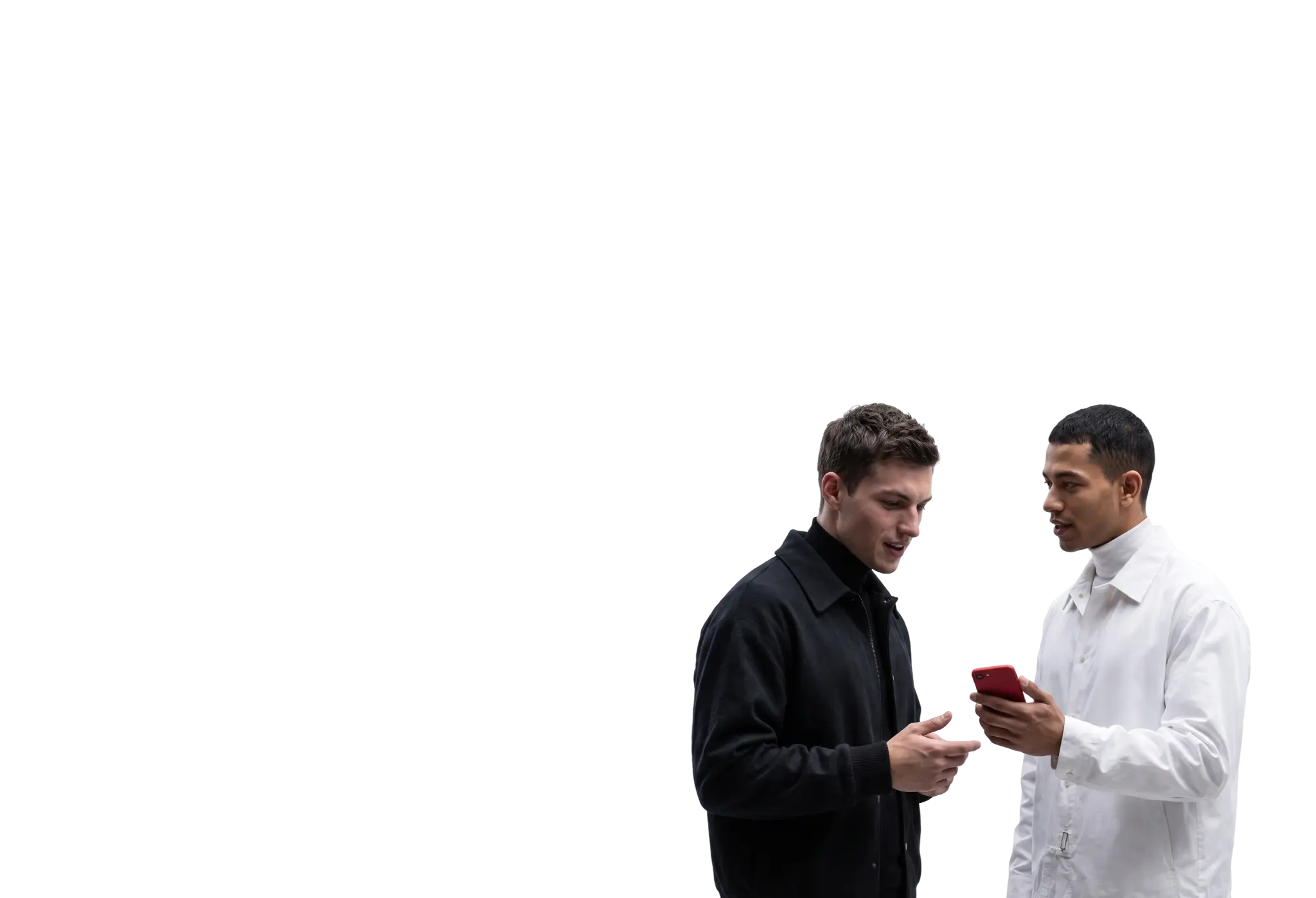 people using mobile trading app on smartphones