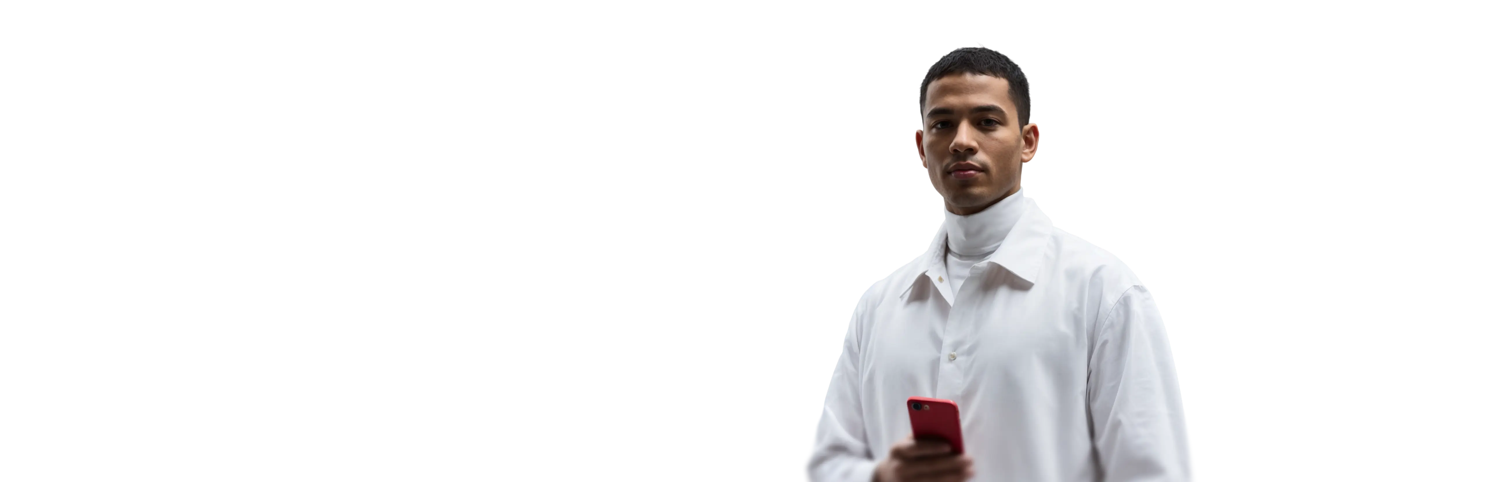 man using trading app on mobile phone